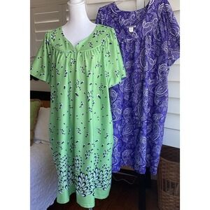 Lot‎ Of 2 Anthony Richards Muumuu House Patio Dress Gown Plus 2X Pockets Midi